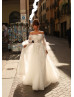 Ivory Lace Tulle Sweet Wedding Dress With Jacket Ivory Lace Tulle Sweet Wedding Dress With Jacket